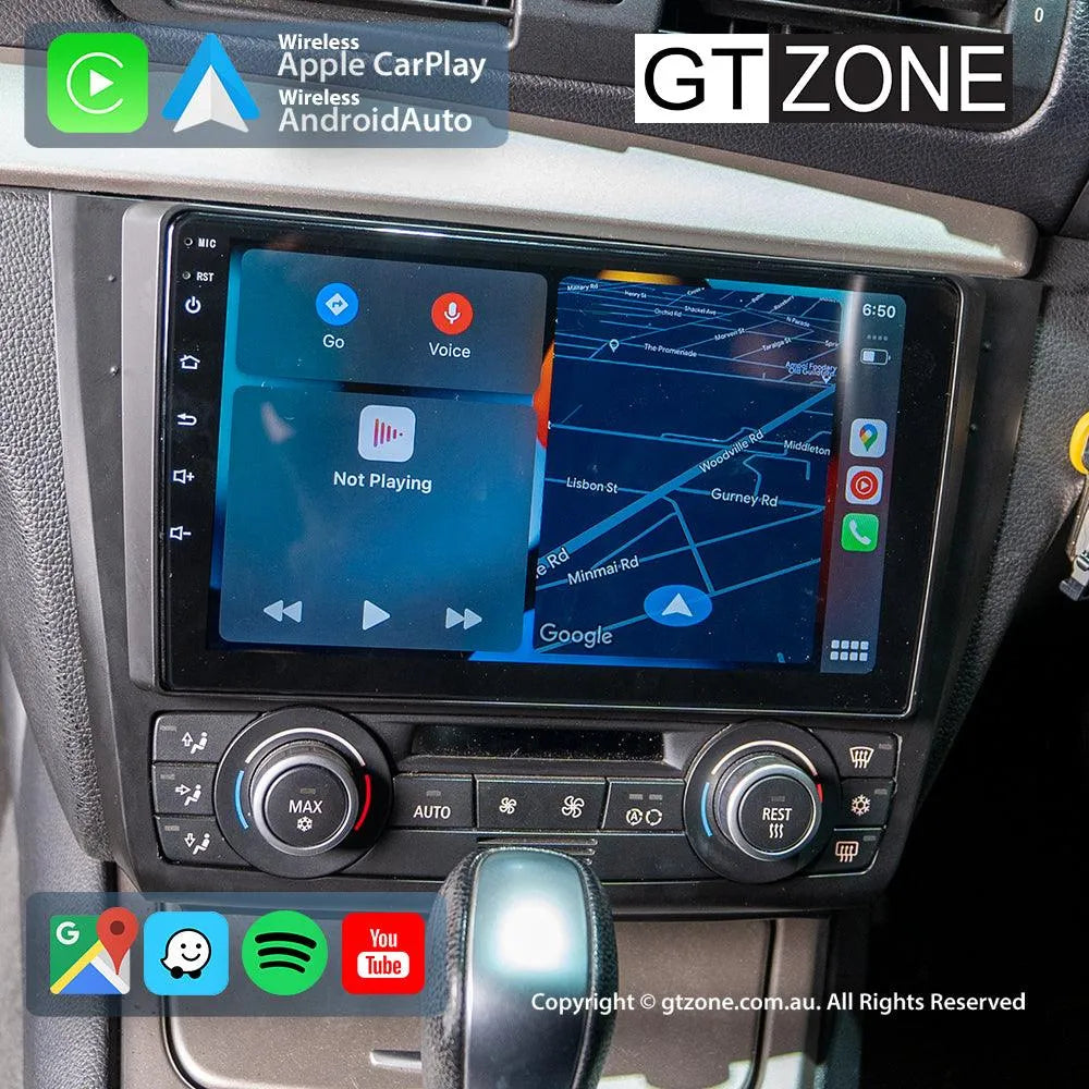 BMW 1-Series Auto-AC Head Unit Upgrade Kit (1998-2006) - 9inch Wireless Multitouch Smartscreen with Apple Carplay Android Auto