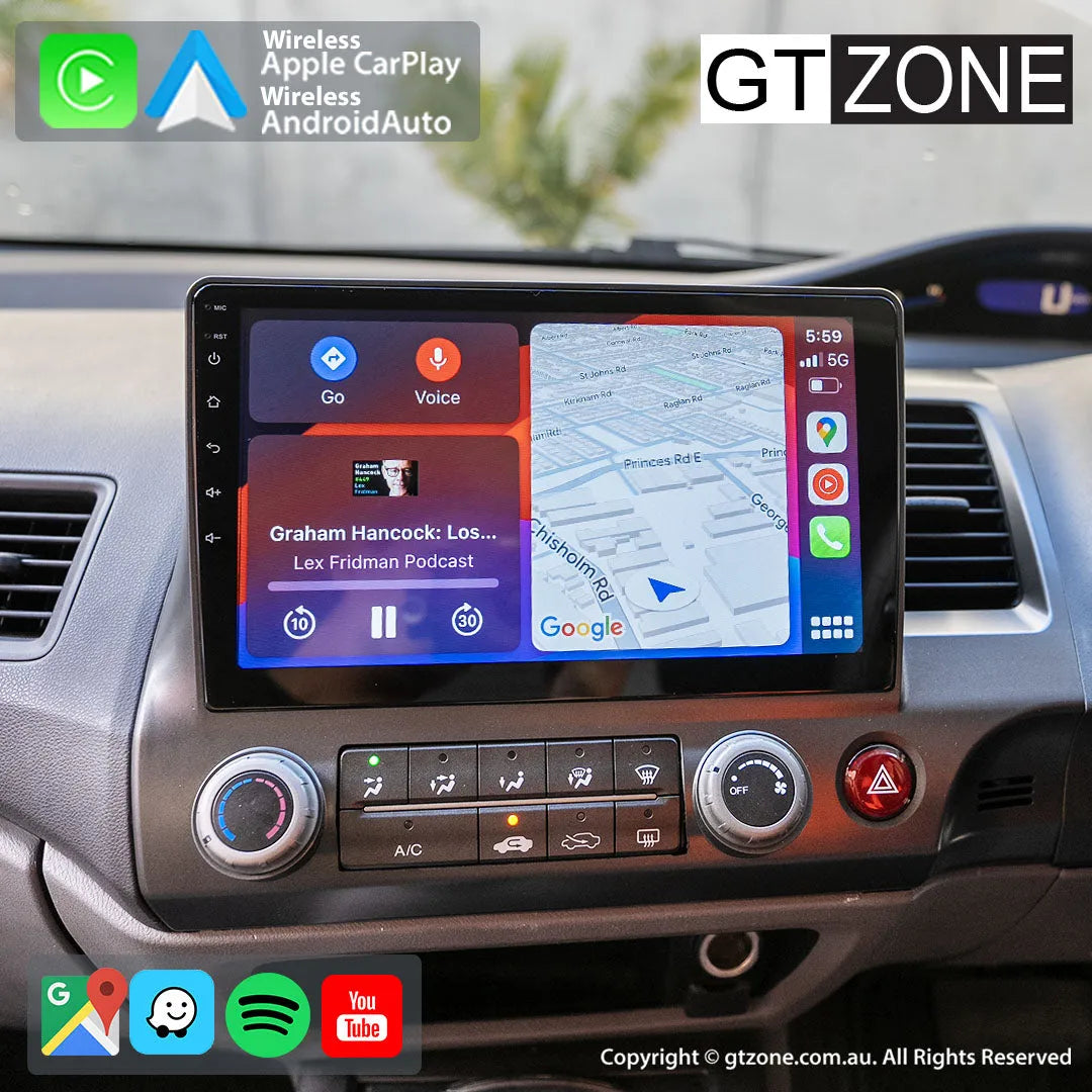 Honda Civic Head Unit Upgrade Kit (2001-2005) - 9inch Wireless Apple Carplay Android Auto