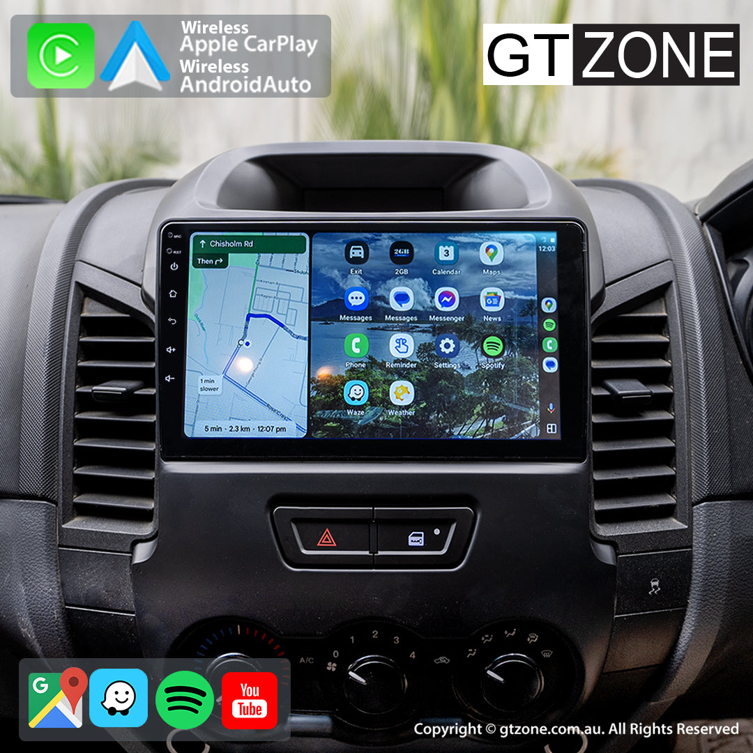 Ford Ranger PX Head Unit Upgrade Kit (2012-2015) - 9inch Touchscreen with Wireless Apple Carplay & Android Auto