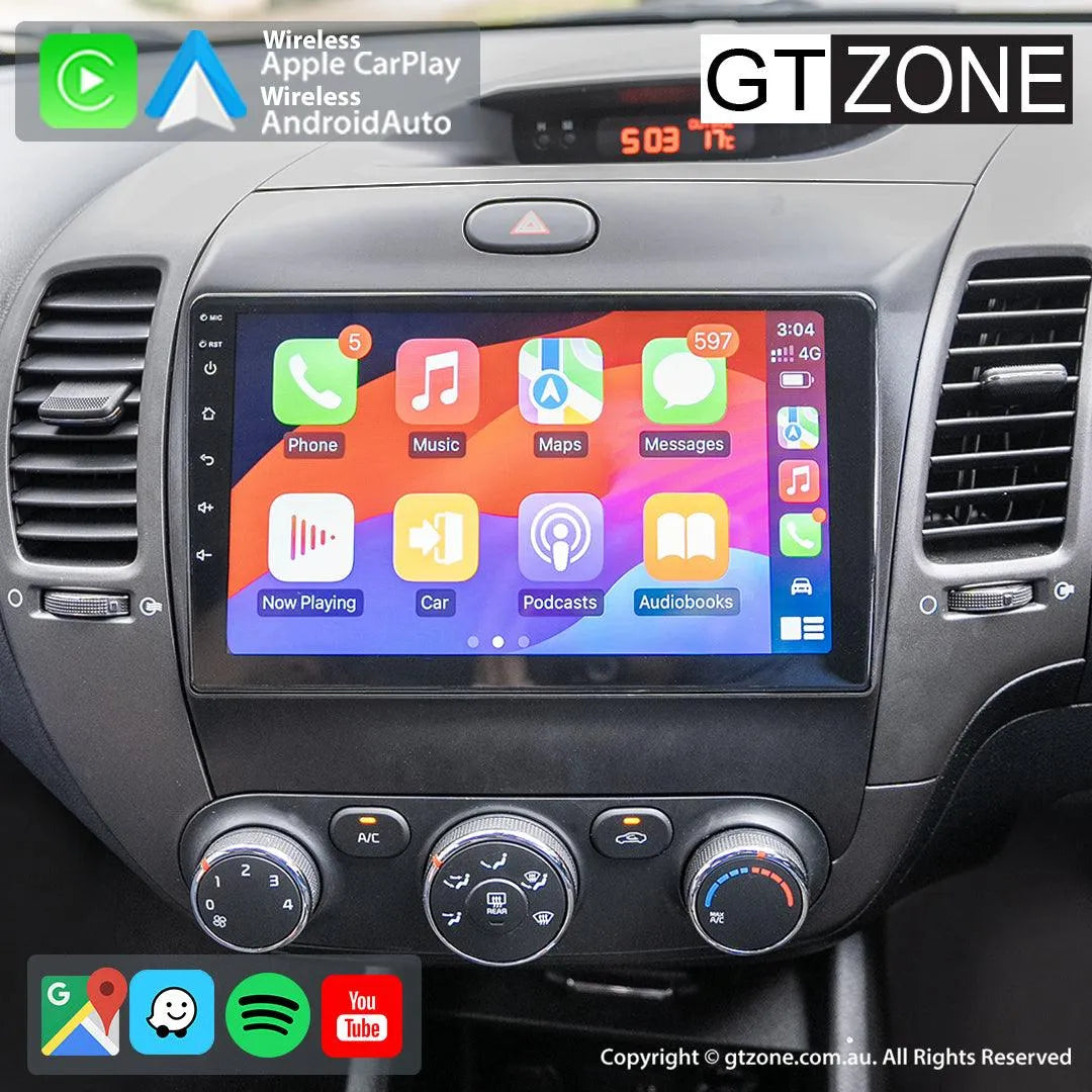 Kia Cerato Head Unit Upgrade Kit (2015-2020) - 9inch Wireless Multitouch Smartscreen with Apple Carplay Android Auto